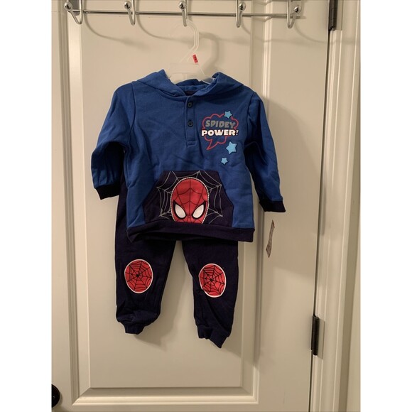 Marvel Spiderman Toddler Baby Boys Jogging Suit Jogger Pant Set Size 18 Months - Picture 1 of 9
